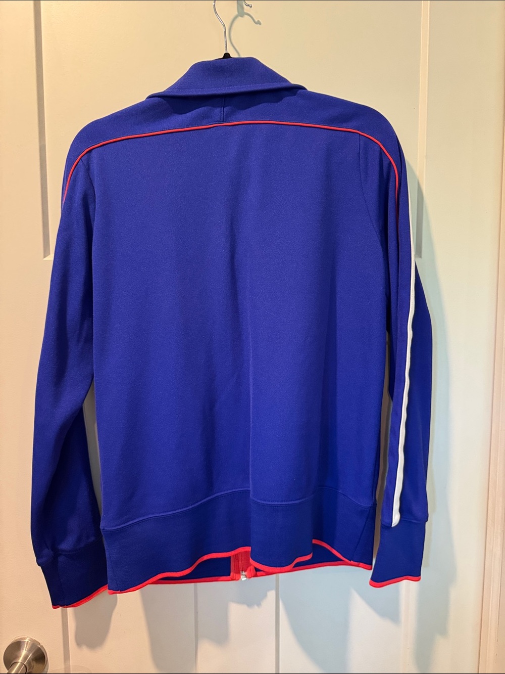 Nike Royal Blue Track Jacket with White Stripes and Red Accents - Picture 7 of 7